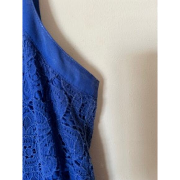 Ann Taylor Lace Sleeveless Fitted Sheath Dress Size 10 Beautiful Royal Blue - Picture 5 of 11